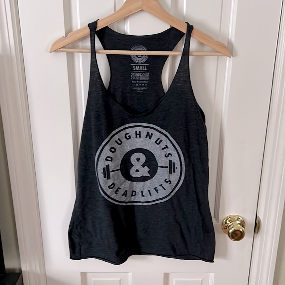 Doughnuts & Deadlifts womens workout tank